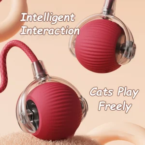 Cat Interactive Ball Toys Automatic Rolling Ball Faux Tail Rechargeable Smart Pet Electric Toy Dog Cat Training Imitate Mouse 2