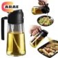 500mL Oil Empty Bottle 2in1 Sprayer & Pourer Plastic Oil Container Kitchen Cooking Oil Dispenser Vaporizer Cruet for Camping BBQ