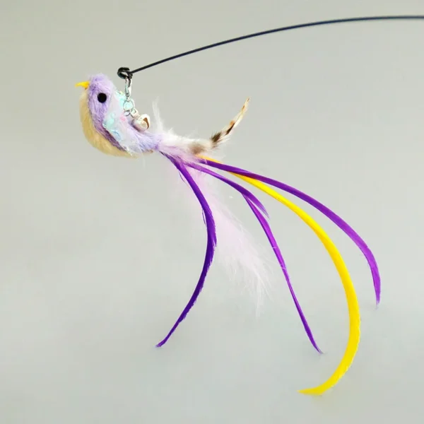 Handfree Bird/Feather Cat Wand with Bell Powerful Suction Cup Interactive Toys for Cats Kitten Hunting Exercise Pet Products 4