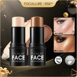 FOCALLURE Waterproof Shimmer Face Bronzer Highlighters Glitter Corrector Contour Illuminator Stick Creamy Blush Makeup Cosmetics