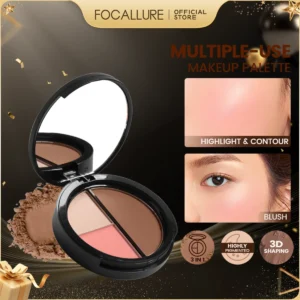 FOCALLURE 3 Colors Matte Face Bronzers Highlighters Palette Ultra-fine Natural Creamy Texture Contouring Powder Makeup Cosmetics