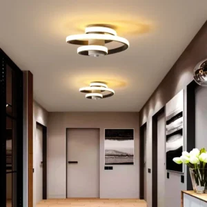 Modern LED Ceiling Light Indoor Black/White Spiral Lamp For Living Room Bedroom Corridor Aisle Home Decorative Lighting Fixtures 2