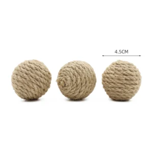 1 Pc Pet Cat Hemp Rope Ball Rolling Interactive Hand-woven Cat Scratching Interactive Ball Sound Ball To Attract Attention Toy 4
