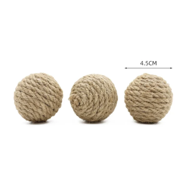 1 Pc Pet Cat Hemp Rope Ball Rolling Interactive Hand-woven Cat Scratching Interactive Ball Sound Ball To Attract Attention Toy 4