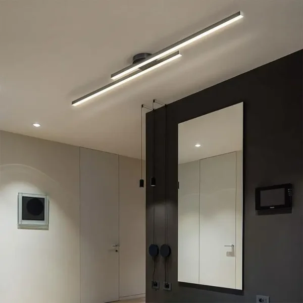 Long Aluminium LED Ceiling Light Modern Creative Design Ceiling Lamp Indoor Lighting Fixture Hallway Balcony Aisle Office Lustre 5