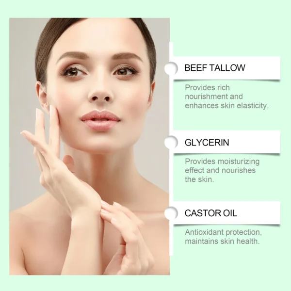 Beef Tallow Face Cream Anti Aging Fine Lines Deep Moisturizing Soothing Repair Damaged Day Skin Nourishing Face Body Lotion 60g 6