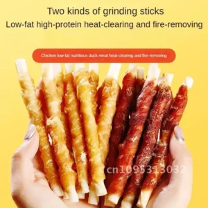 [2024]3Bags Multiple meat of dog snacks bite resistant clean training flavors reward Dogs Food Pet chicken teeth duck Dry 2