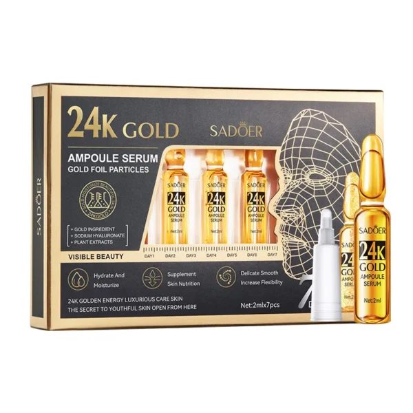 Vitamin C Face Whitening Serum Dark Spots Freckles Removal Hyaluronic Pore Minimizer Anti Aging Wrinkle Remove Golder Essence 3
