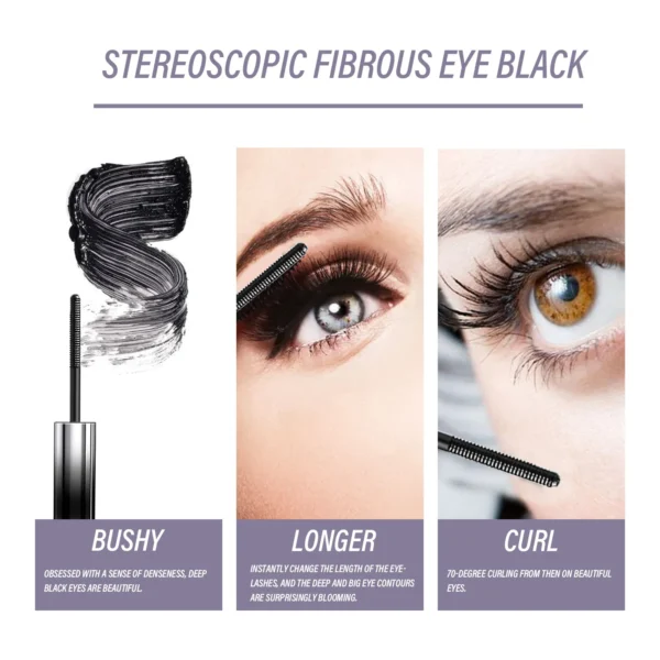 EELHOE Silk Fiber Curling Eyelash Extension Mascara Lengthening Long Lasting Waterproof Eyes Black Lashes Brush Makeup Cosmetics 5
