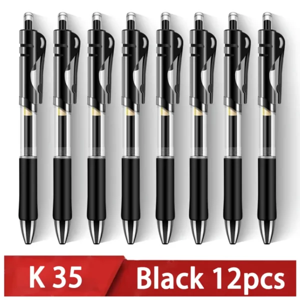 Retractable Gel Pen,Black, Red,Blue Ink Ballpoint for Writing,Office and School Supplies,Stationery,0.5mm Retractable,12 Pcs Box 6