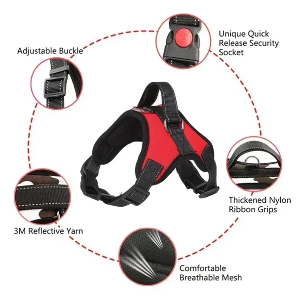 Saddle Dog Harness Reflective Adjustable Pet Harness No Pull Walking Training Small Medium Large Big Dogs Chest Strap Product 3