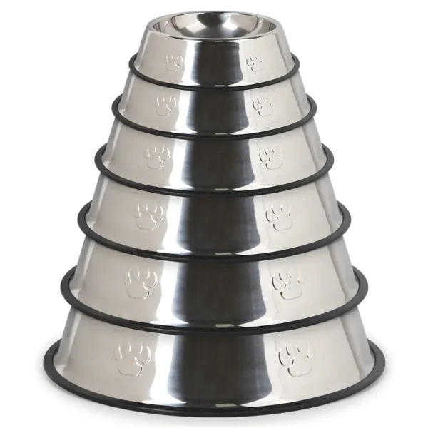 Quality Paw Stainless Steel Pet Dog Bowl Feeder Skidproof Anti-ant Shape Cat Dog Bowls Food Accessories Pet Supplies 6 Sizes 2