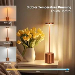 LED Table Lamp Touch Sensor Rechargeable Desktop Night Light Wireless Reading Lamp for Restaurant Hotel Bar Bedroom Decor Light 2