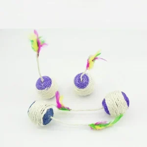 1Pc Cat Toy Sisal Scratching Ball Training Interactive Toy for Kitten Pet Cat Supplies Feather Toy  Cat Toys Interactive 2
