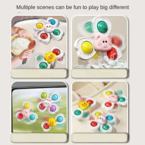 Baby Sucker Spinning Toys Children Bath Montessori Education Rotating 3 Years Bathroom Toys for Toddler Infant Toys for Baby 5