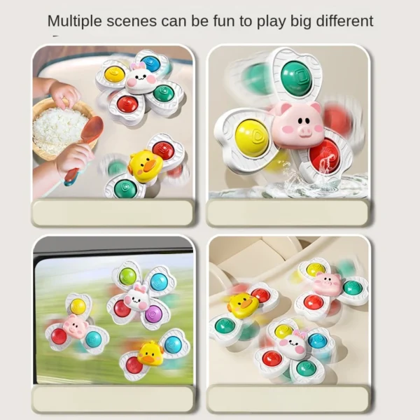 Baby Sucker Spinning Toys Children Bath Montessori Education Rotating 3 Years Bathroom Toys for Toddler Infant Toys for Baby 5