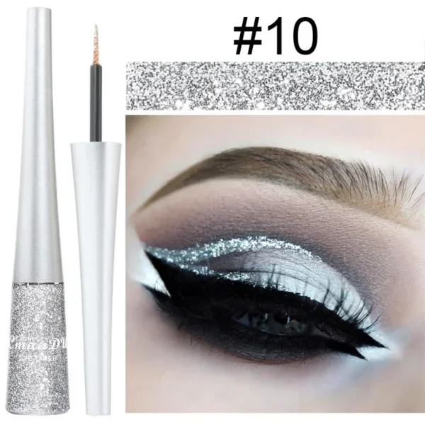 Glitter Liquid Eyeliner Pen Pearlescent Sequins Diamond Bright Shining Eyeliner Waterproof Lasting Eye Shadow Women Cosmetics 4