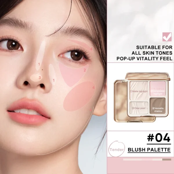 Judydoll Highlighter & Contour Palette, Matte & Shimmer, Sculpt & Define, Natural Finish, Nose & Jawline Contour, Beginner 4