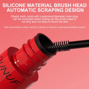 DUNUF 1 Pcs Long Lasting Mascara Thin Thick Waterproof Curl does not Easily Stain Sweat-proof and Non-smudging Beginner Friendly 5