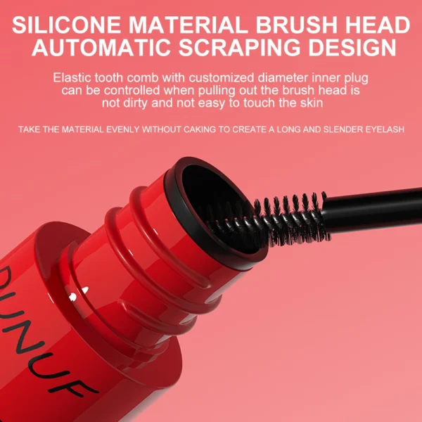 DUNUF 1 Pcs Long Lasting Mascara Thin Thick Waterproof Curl does not Easily Stain Sweat-proof and Non-smudging Beginner Friendly 5